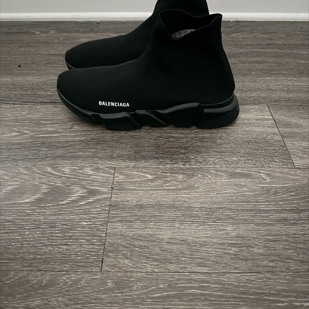 Balenciaga Men's Black Knit Sneakers